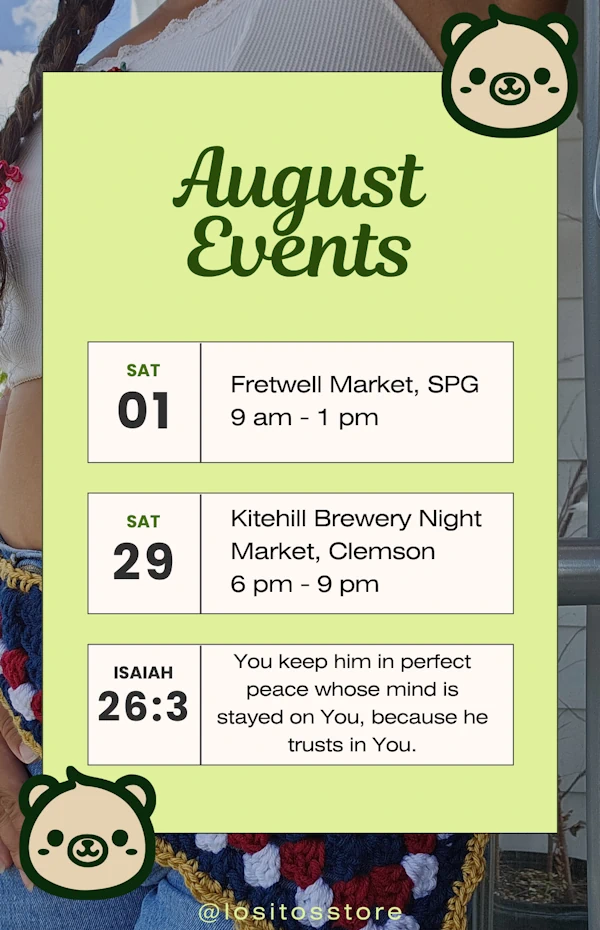 August 2026 event schedule